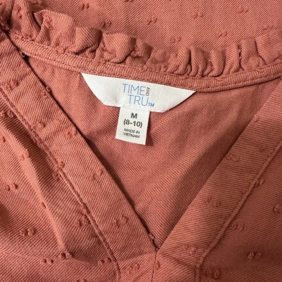 NWT Time and Tru Women's Long Sleeve Peasant Dress, Pink Camellia, Large 8-10 - Picture 9 of 14